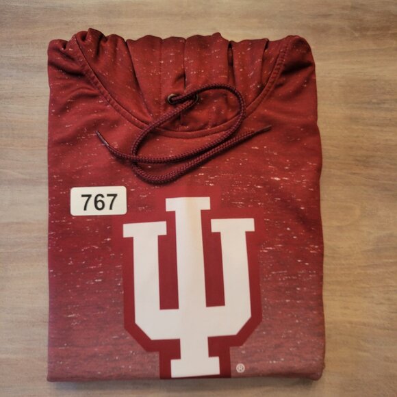 Indiana University Hoosiers Red /White Hoodie Sweatshirt Men's Medium IU Logo - Picture 9 of 9